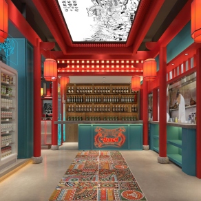 新中式烧烤店3D模型下载